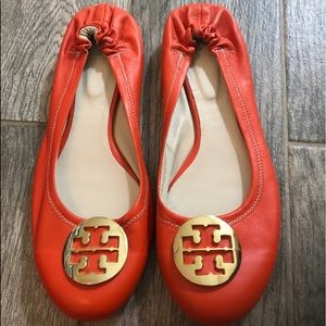 Tory Burch Reva orange flats size 10
